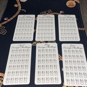 Monthly Savings Challenge Cards